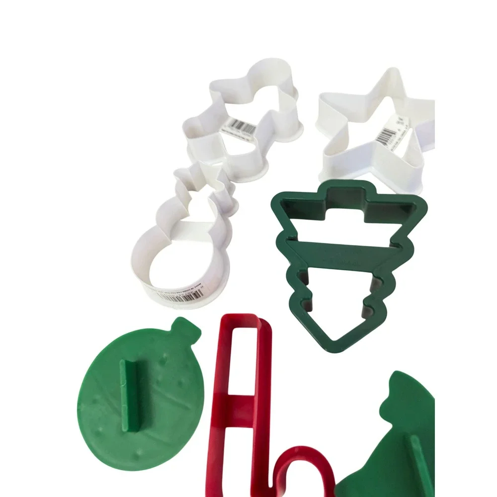 Unbranded Cookie Cutters Multi Christmas Set 12pc Red Green White Holiday Shapes